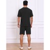 INSPIRE CHIC Men's Casual Texture Crew Neck Solid Shirt Top and Shorts 2 Piece Outfits - 3 of 4