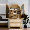 GlasFlength Decorative Storage Cabinets Modern Chic Organizer for Stylish Living Room Spaces, Beige,30.7”*15.4”*63" - 4 of 4