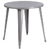 Emma and Oliver Commercial Grade 30" Round Metal Indoor-Outdoor Table Set with 2 Cafe Chairs - 3 of 4