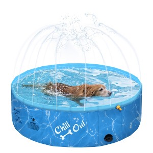 Chill Out - Dog Pool - 2-in-1 Foldable Sprinking Pool for Outdoor Backyard - 1 of 4