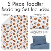Sweet Jojo Designs Boy Toddler Bedding Set Watercolor Sports Theme Blue Brown and Orange 5pc - 3 of 4