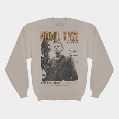 Men's Halloween Michael Myers Crewneck Sweatshirt - Tan