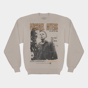 Men's Halloween Michael Myers Crewneck Sweatshirt - Tan - 1 of 4