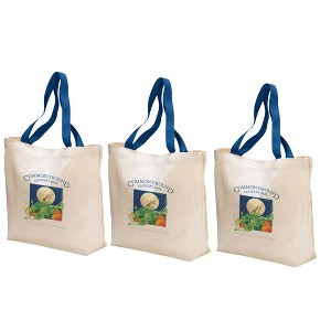ER PRO Tote Bag Colored Handle Cotton Canvas 3-Pack - 1 of 3
