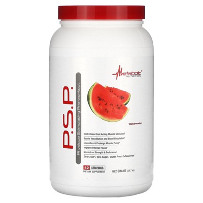 Metabolic Nutrition P.S.P. Physique Stimulating PreWorkout 672g Zero Sugar Caffeine Free (Watermelon)