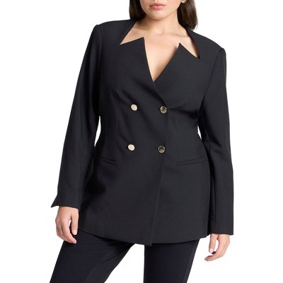 ELOQUII Women's Plus Size Cutaway Neckline Blazer
