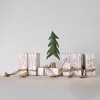 Storied Home 6-Piece Wood Block Faux Books with Holiday Saying, Wood Beads and Jute Tie, White and Red - 3 of 3