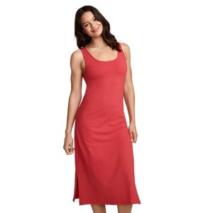 Jockey Cotton Stretch Tank Dress With Built-In Bra in Dragonfruit Red, Size M