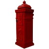Vynxaria Red Garden Floor Mailbox - Large-Capacity Outdoor Postbox with Vintage Design, 48" Tall - 3 of 4