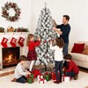 6ft Snow Flocked Christmas Tree, Hinged Artificial Tree for Home, Office & Holiday Decoration, Unlit Xmas Tree - 2 of 4