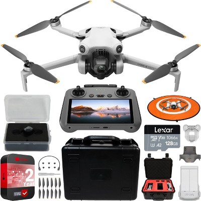 DJI Mini 4 Pro Drone Quadcopter with RC 2 Remote + Custom Hard Case Accessory Bundle