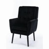 29.5"Modern Soft Velvet Material Ergonomics Accent Chair,Black - 4 of 4