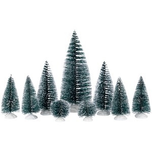 Northlight Bottle Brush Pine Christmas Village Trees - Set of 9 - 1 of 4