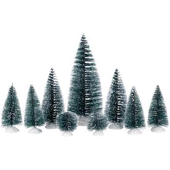 Northlight 9-Piece Bottle Brush Pine Christmas Village Trees