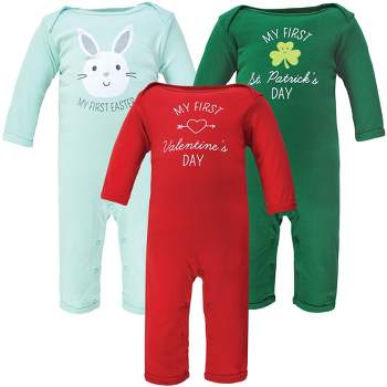 Hudson Baby Unisex Baby Cotton Coveralls, Valentine Easter