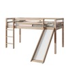 Dolonm Twin Low Loft Bed with Slide, Ladder & Safety Guardrails, Rubber Wood Frame, 80.6"L x 43.4"W x 44.3"H - 2 of 4