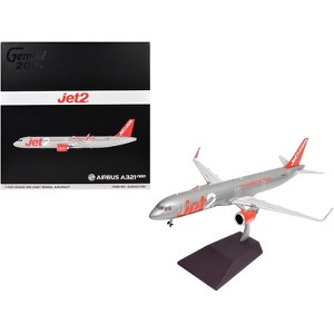 Airbus A321neo Commercial Aircraft "Jet2" (G-SUNO) Silver with Red Tail "Gemini 200" Series 1/200 Diecast Model by GeminiJets - 1 of 4