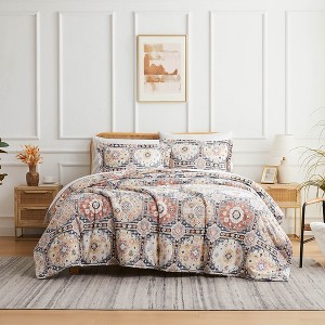 Southshore Fine Living Kilim Oversized Reversible ultra-soft Duvet Cover Set with shams - 1 of 4
