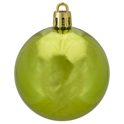 Kiwi Green Shatterproof Plastic Christmas Ball Ornament Set