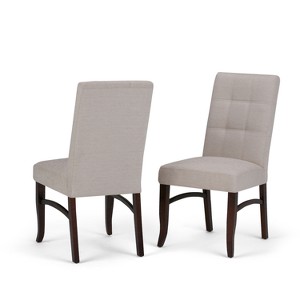 Hawthorne Deluxe Dining Chair Set of 2 Platinum Woven Fabric Light Beige - Wyndenhall, Adult Unisex