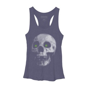 Women's Design By Humans Giant Halloween Skull By robotface Racerback Tank Top - 1 of 3