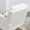 CIPACHO 27.5"W Modern Accent Rocker, High Back Armchair (Teddy Ivory White) with Lumbar Pillow & Side Pockets - 3 of 4