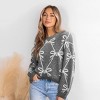Women's Sweet Bow Print Gray Knit Sweater - Cupshe - 2 of 4