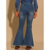 Allegra K Women's High Rised Classic Bell Bottom Denim Pants - 4 of 4