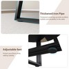 Iron and MDF Round Dining Table with Square Iron Legs - Durable, Stylish, Space-Saving, Easy to Clean, Modern Design - 4 of 4