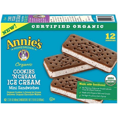 Annie's Cookies and Cream Ice Cream Sandwiches - 12ct