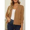 Women's 3/4 Sleeve Open Front Cropped Cardigan Sweater Elegant Shrugs for Women - 3 of 4