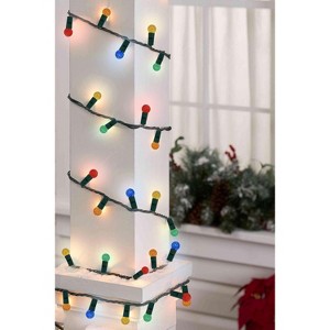 Perfect Holiday 70 LED Indoor/Outdoor G12 Round Bulb Green Cable Christmas String Lights - Multicolor - 1 of 4