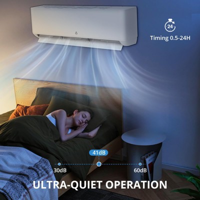 9000 BTUs Mini Split Air Conditioner, 23 SEER2 Inverter Mini Split AC/Heating System, Ductless Mini Split Heat Pump Wall Mount, Split AC Unit