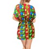 HAPPY BAY Women's Summer Mini Beach Tropical Dress Swimsuit V Neck Tops Cover Ups for Swimwear for Women X-Large-XX-Large Red Floral - 4 of 4
