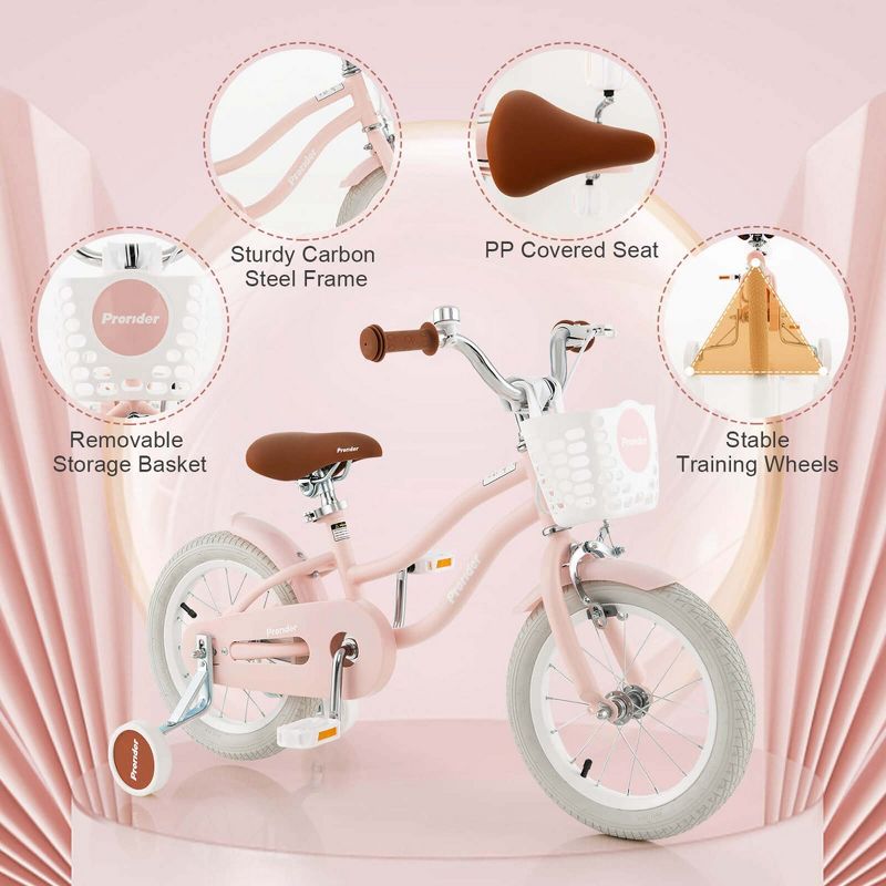 Prorider 12" Kid’s Bike for 3-4 Years Old Children Bicycle with Front Handbrake Pink, 5 of 10