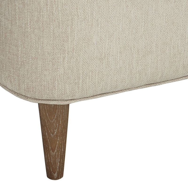 55 Downing Street Herringbone Beige Fabric Modern Accent Chair, 5 of 10