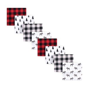 Hudson Baby Infant Boy Cotton Flannel Receiving Blankets, Moose 8-Piece, One Size - 1 of 2
