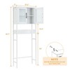 Over The Toilet Storage Cabinet with Glass Doors, Bathroom Above Toilet Storage Cabinet with Adjustable Shelves, White - 2 of 4