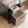 File Cabinet Mobile Filing Cabinet with Wheels 2 Drawers Open Shelf - 4 of 4