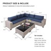 Maggift 7-Piece Patio Seating Set, All-Weather Wicker Rattan Sectional Sofa with Two Side Tables for Poolside, Patio, Blue, 41.3" * 28.3" * 29.3" - 2 of 4