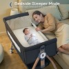 GOTGELIF 4-in-1 Baby Bassinet Crib with Adjustable Height, Bedside Sleeper, Rocking Mode & Mosquito Net - 2 of 4