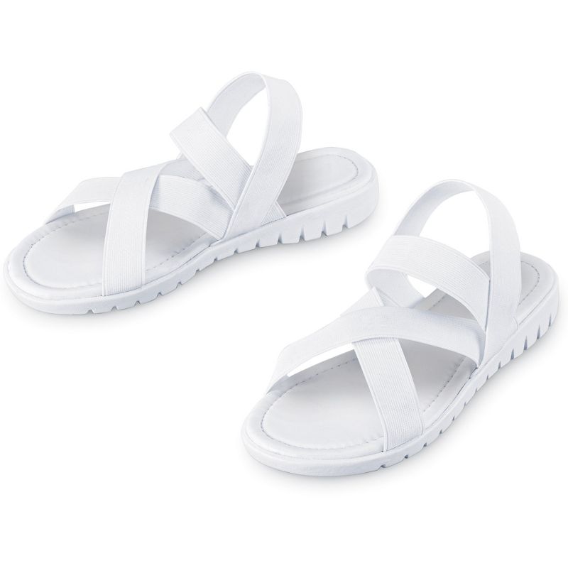 Collections Etc Casual Criss Cross Summer Stretch Strap Sandals, 2 of 6