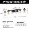 DORESshop 6-Light Black and Gold Vanity Light with Clear Glass Shades, E26 Socket, Modern Square Plate and Rod Design - 4 of 4