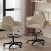 VECELO Home Office Desk Chair PU Leather Office Chair With Height Adjustable Seat Ergonomic Swivel Stool with Back and Arm Black/Beige/Gold - 4 of 4