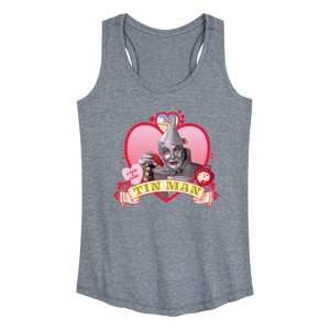 Women's Wizard of Oz Heart Tin Man Graphic Racerback Tank - Heather Grey - Medium - 1 of 4