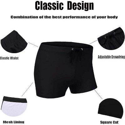 COOFANDY Men's Swimsuit Camo Quick Dry Mens Swimming Shorts Trunks with Pockets Black M — фото 4