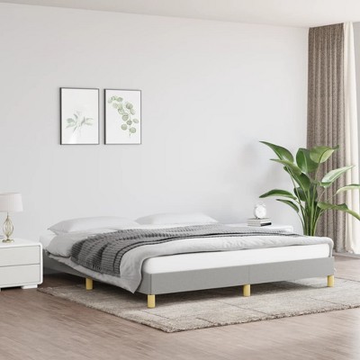 vidaXL Bed Frame White 39.4 in.x74.8 in. Twin Faux Leather