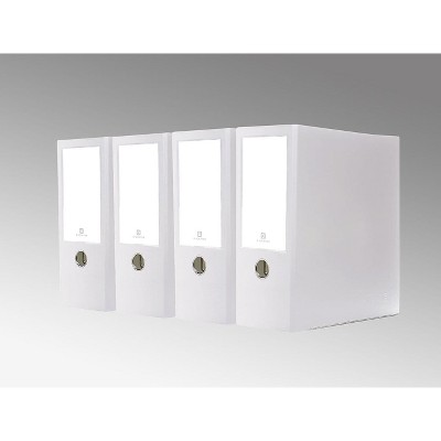 Bindertek 3-Ring 4-Inch Premium High Capacity Binder 4-Pack White 3XLPACK-WH