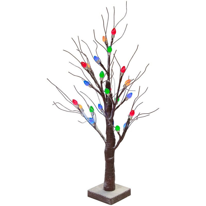 Northlight 2 FT LED Lighted Frosted Tabletop Christmas Tree - Multi-Color lights, 3 of 8