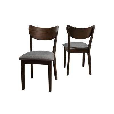 Set of 2 San Marino Mid-Century Modern Wood Back Side Chairs Chestnut - Hillsdale Furniture